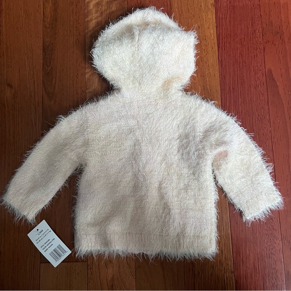 NEW Jessica Simpson Hooded Pink Zip Baby Cardigan Sweater Size 3-6 Mo NWT - Picture 2 of 8